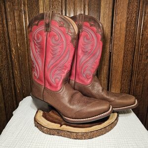 Ariat Brown and Red Western Boots